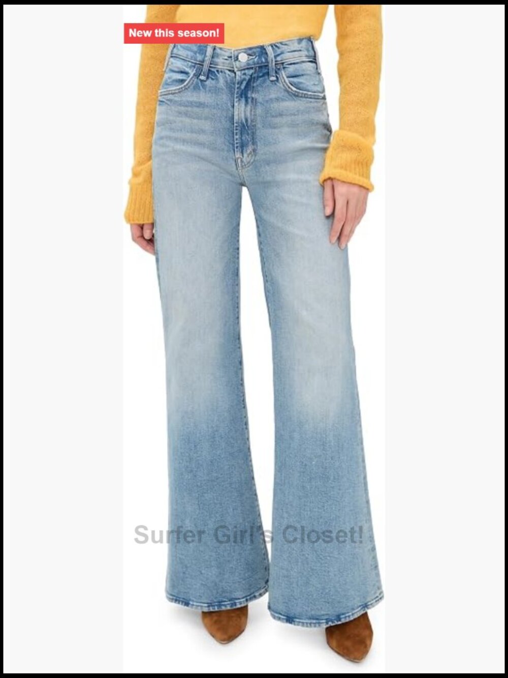 High-Rise Loose Fit Cotton Denim Sneaker Jeans